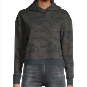 James Perse Camouflage-Print Cropped Hoodie